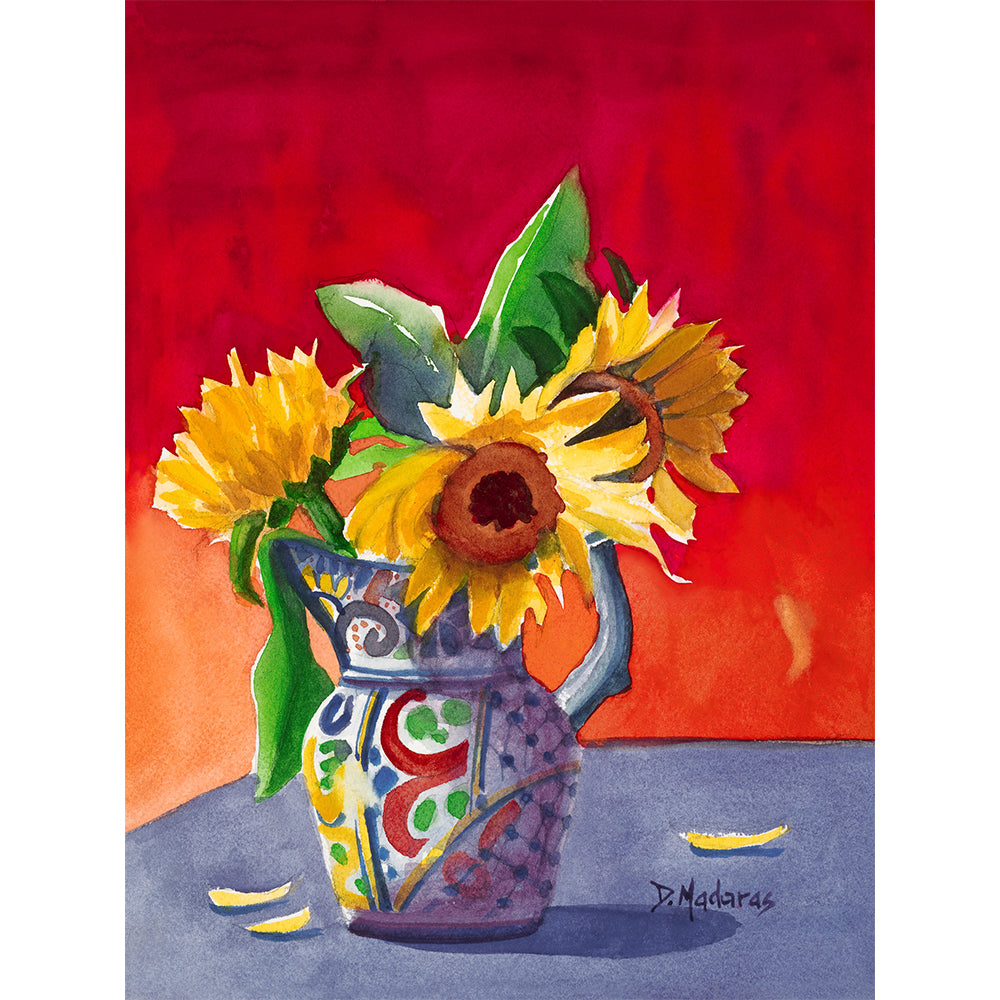 Sunflowers in Talavera- Matted Print