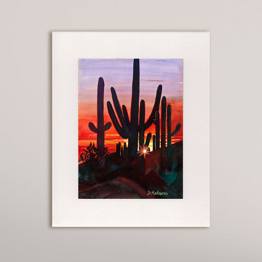 Sunset at Dove Mountain- Matted Print