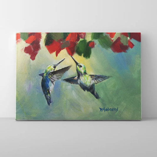 Two Hummingbirds- Canvas