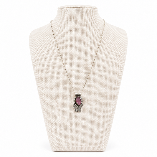 VS198 Pendant Watermelon Tourmaline and S/S