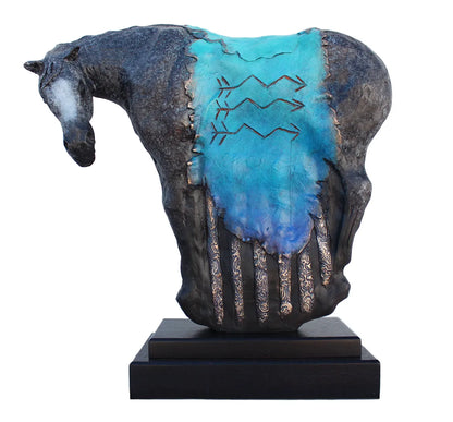 Wild One (Blue)  Bronze Sculpture by Ray Tigerman