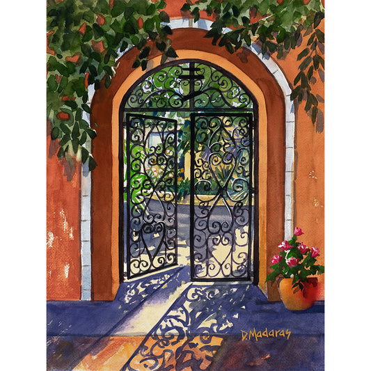 Framed Watercolor Print 16x20"- Willow Spring Gate