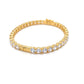 18 KGP Round 5mm Solitaire Eternity Bangle with Double Security Clasp by Bling