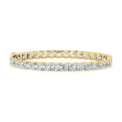 18 KGP Round 5mm Solitaire Eternity Bangle with Double Security Clasp by Bling