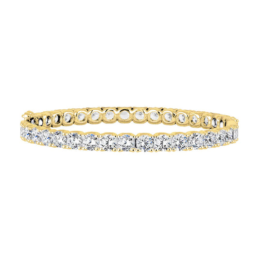 18 KGP Round 5mm Solitaire Eternity Bangle with Double Security Clasp by Bling