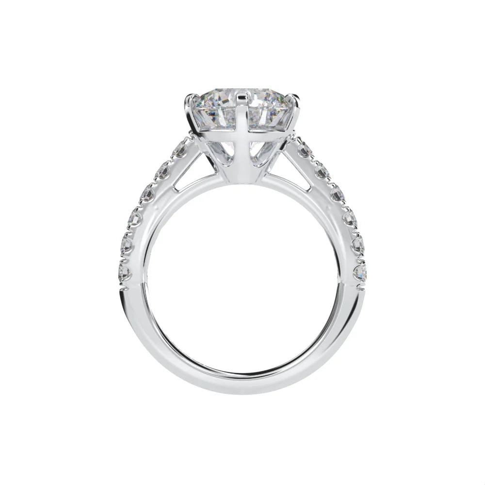 *NEW COUTURE COLLECTION Sterling Silver Solitaire Round Couture 6 Prong 10mm Ring by Bling