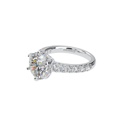 *NEW COUTURE COLLECTION Sterling Silver Solitaire Round Couture 6 Prong 10mm Ring by Bling