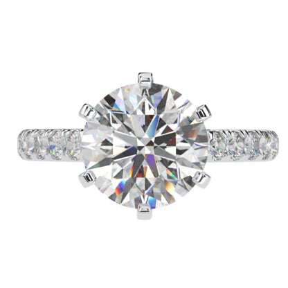 *NEW COUTURE COLLECTION Sterling Silver Solitaire Round Couture 6 Prong 10mm Ring by Bling