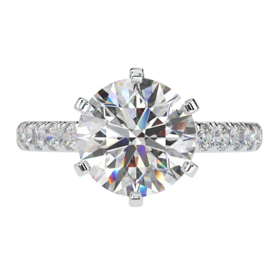 *NEW COUTURE COLLECTION Sterling Silver Solitaire Round Couture 6 Prong 10mm Ring by Bling