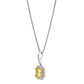 Sterling Fancy Light Yellow Asscher Cut Pendant on 18" Sterling Silver 1.1mm Round Wheat Chain by Bling