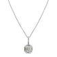 Sterling Fancy Light Yellow Asscher Cut Pendant on 18" Sterling Silver 1.1mm Round Wheat Chain by Bling