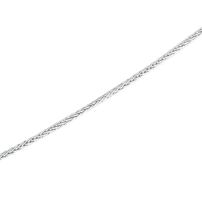 Sterling Fancy Light Yellow Asscher Cut Pendant on 18" Sterling Silver 1.1mm Round Wheat Chain by Bling