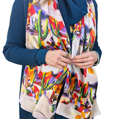 Cactus Valley- 100% Silk Scarf