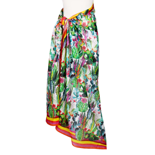 Primavera Cactus Italian Cotton Pareo by Pax Philomena