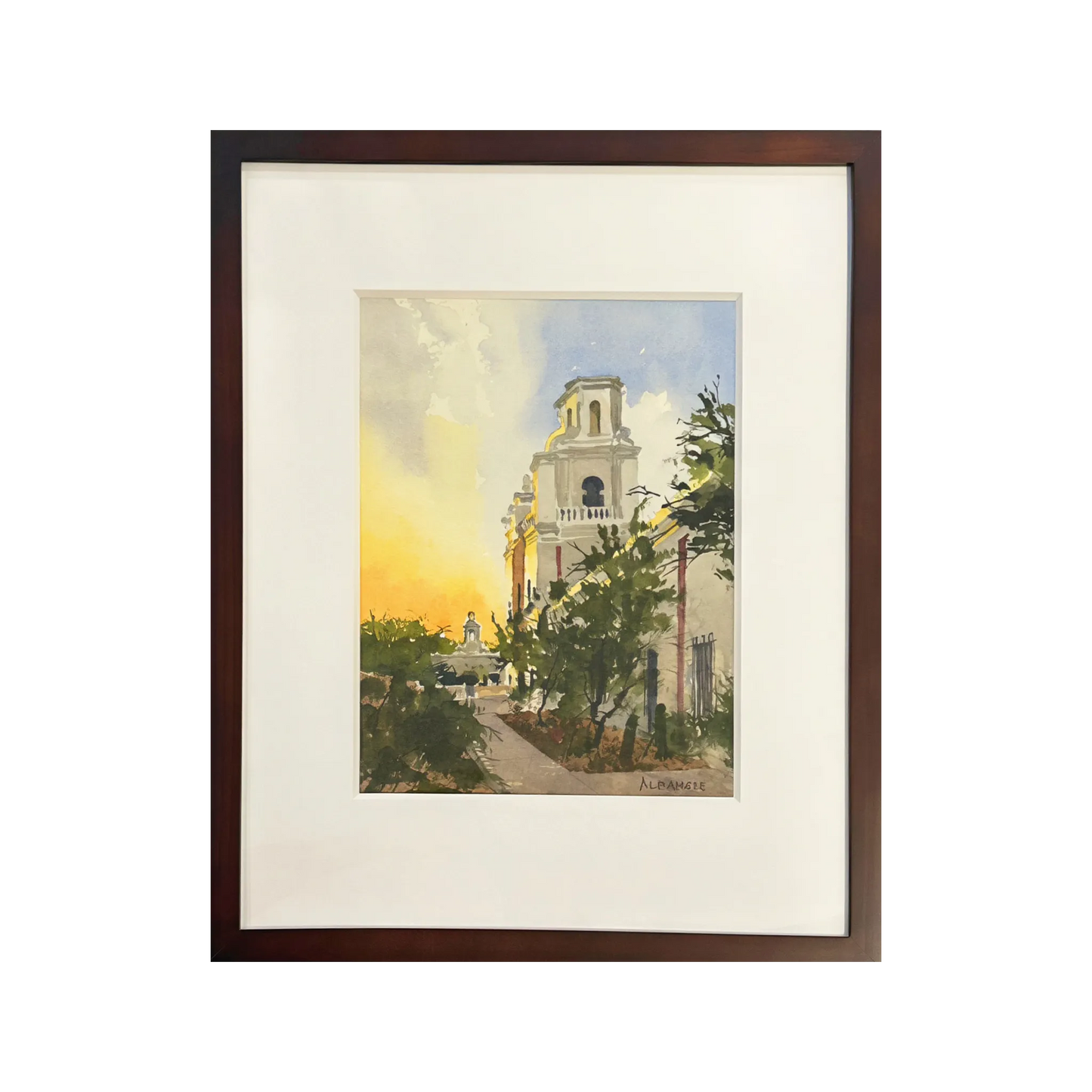 Divine Rays - Framed 19x15.5" Watercolor by Chuck Albanese