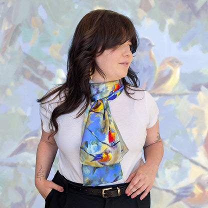 Five Birds- 100% Silk Scarf