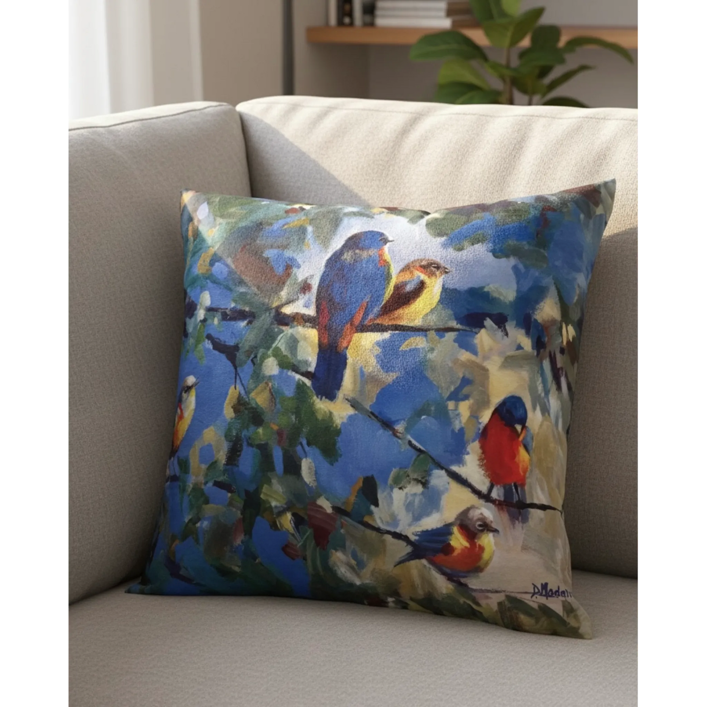 Five Birds - Throw Pillow