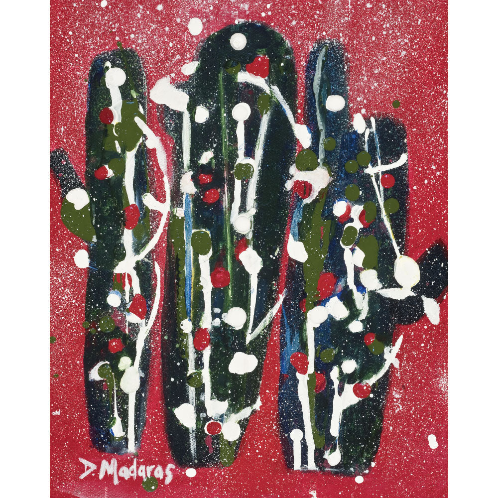 Happy Holiday Cactus by Diana Madaras - 8x10 Original Acrylic