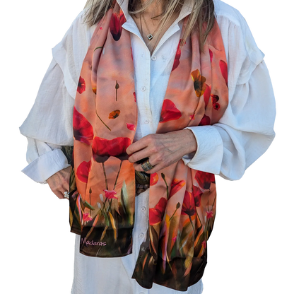 Poppies - Silk Scarf/Purse Bundle