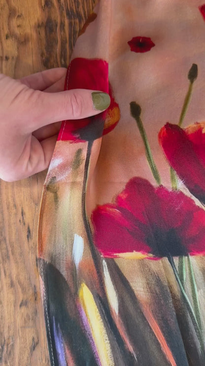 Poppies- 100% Silk Scarf