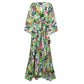 Primavera Cactus Italian Silk Kaftan Dress by Pax Philomena