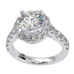 Sterling Silver Couture 8mm Round Center Halo Ring by Bling