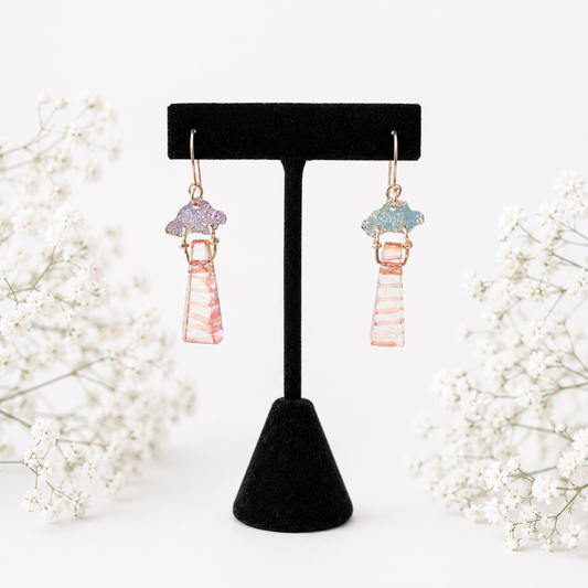 VSTS186 Earrings – Borosilicate glass with 24 K gold by Valerie Smith