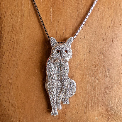 Wildcat Necklace -Sterling Silver Moissanite by Madaras
