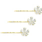 18 KGP Set of 3 Flat Hair Pins by Bling