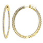 18 KGP 1.25" Thin In and Out Hoops with Filigree Setting by Bling