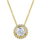 18 KGP 2 Carat Round Pendant Necklace with Halo by Bling