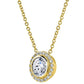 18 KGP 2 Carat Round Pendant Necklace with Halo by Bling