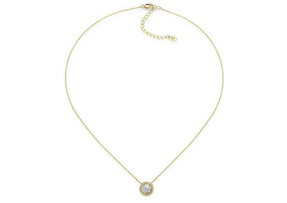 18 KGP 2 Carat Round Pendant Necklace with Halo by Bling