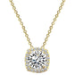18 KGP 3 Carat Cushion Cut Floating Necklace with Halo by Bling