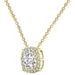 18 KGP 3 Carat Cushion Cut Floating Necklace with Halo by Bling