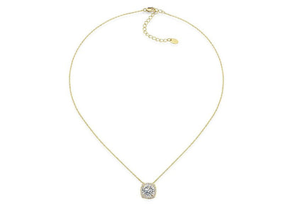 18 KGP 3 Carat Cushion Cut Floating Necklace with Halo by Bling