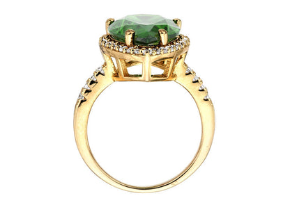 18 KGP 4 Carat Emerald Hued Pear Shaped Ring by Bling