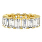 18 KGP 4 Prong Emerald Cut Eternity Ring Band by Bling