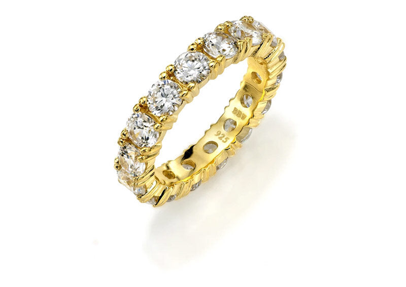 18 KGP 4mm Round Eternity Ring Band by Bling