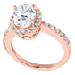 18 KGP Rose Gold 2.5 Carat Oval Ring by Bling