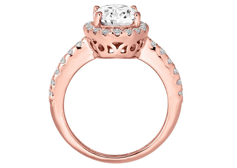 18 KGP Rose Gold 2.5 Carat Oval Ring by Bling