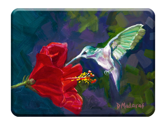 Hummingbird and the Hibiscus - Glass Cutting Board