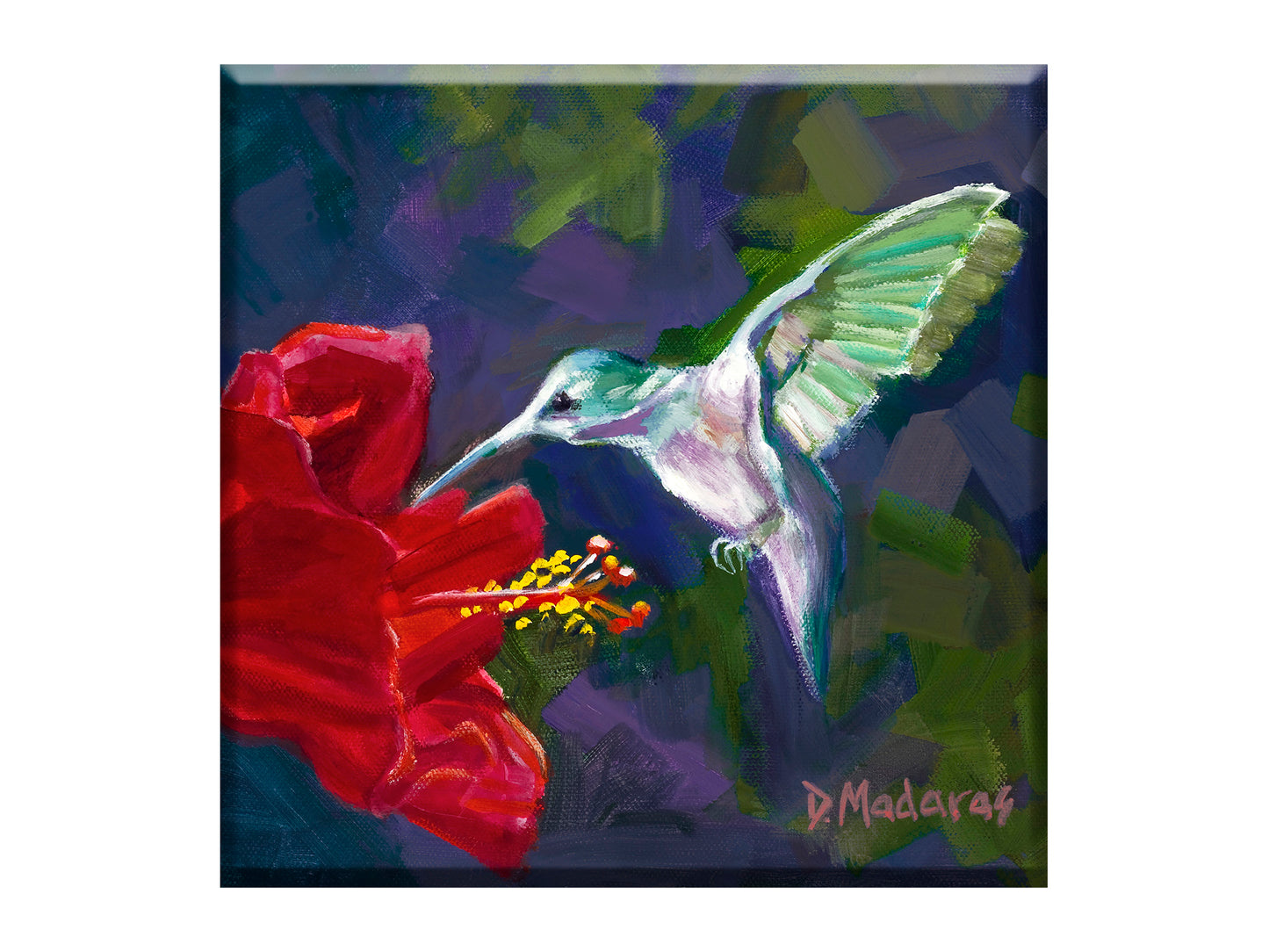 Hummingbird and the Hibiscus - Glass Trivet