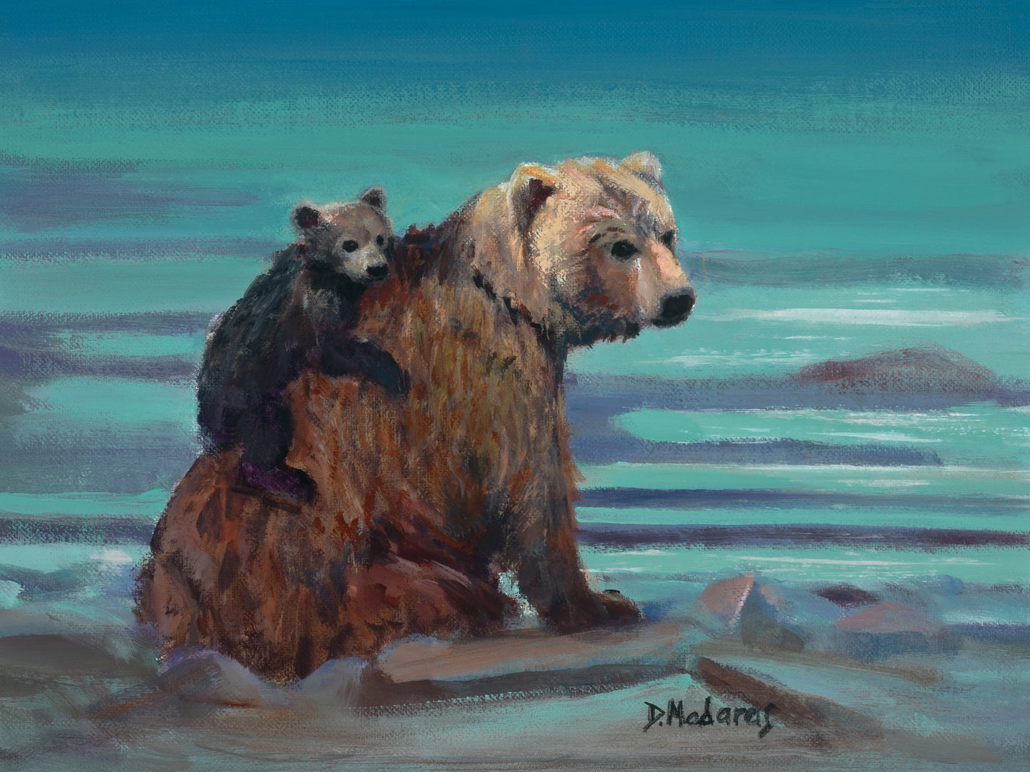 Mom and Baby Bear- Matted Print