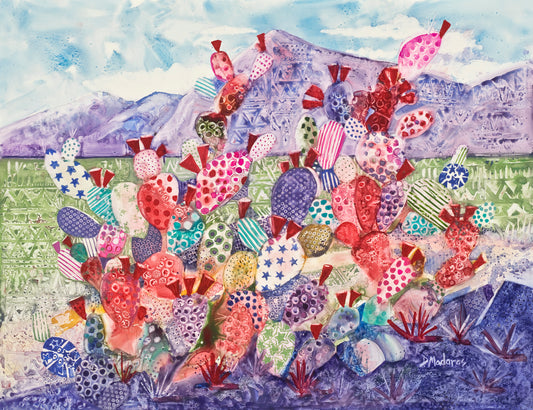 Patterns on the Prickly Pear- Matted Print
