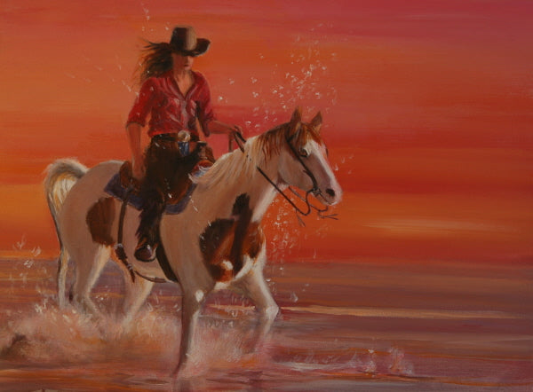 Ride at Sunset- Matted Print