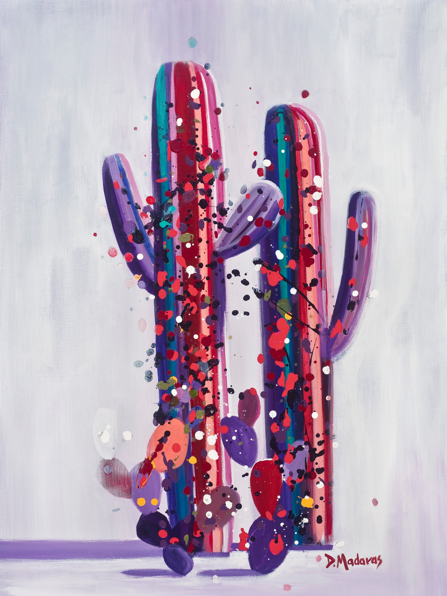 Saguaro Pollock Purple by Diana Madaras - 30x40 Original Acrylic