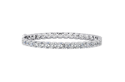 Silver Round 5mm Solitaire Eternity Bangle with Double Security Clasp by Bling