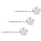 Silver Set of 3 Flat Pear Shaped Hair Pins by Bling