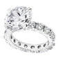 Silver 4 Carat Round Solitaire Ring on Eternity Band by Bling